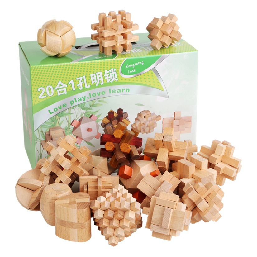 Juguetes de madera educativos de los niños desbloquear Luban bloqueo traje Escuela Primaria desmantelar mortaja y espiga juguetes clásicos al por mayor