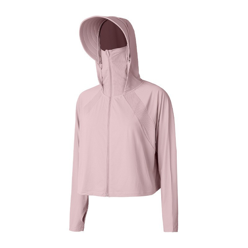 Verano chaqueta con capuchón protector solar camilla de hielo anti-UV chaqueta de manga larga para montar al aire libre ropa de protección solar para mujeres