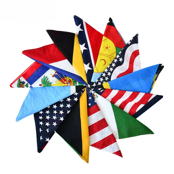 Cross-Border Hot-Selling Bandana Cotton Turban Flag Square Scarf Magic Outdoor Deformation Insect Pattern Hip-Hop Square Scarf Customized
