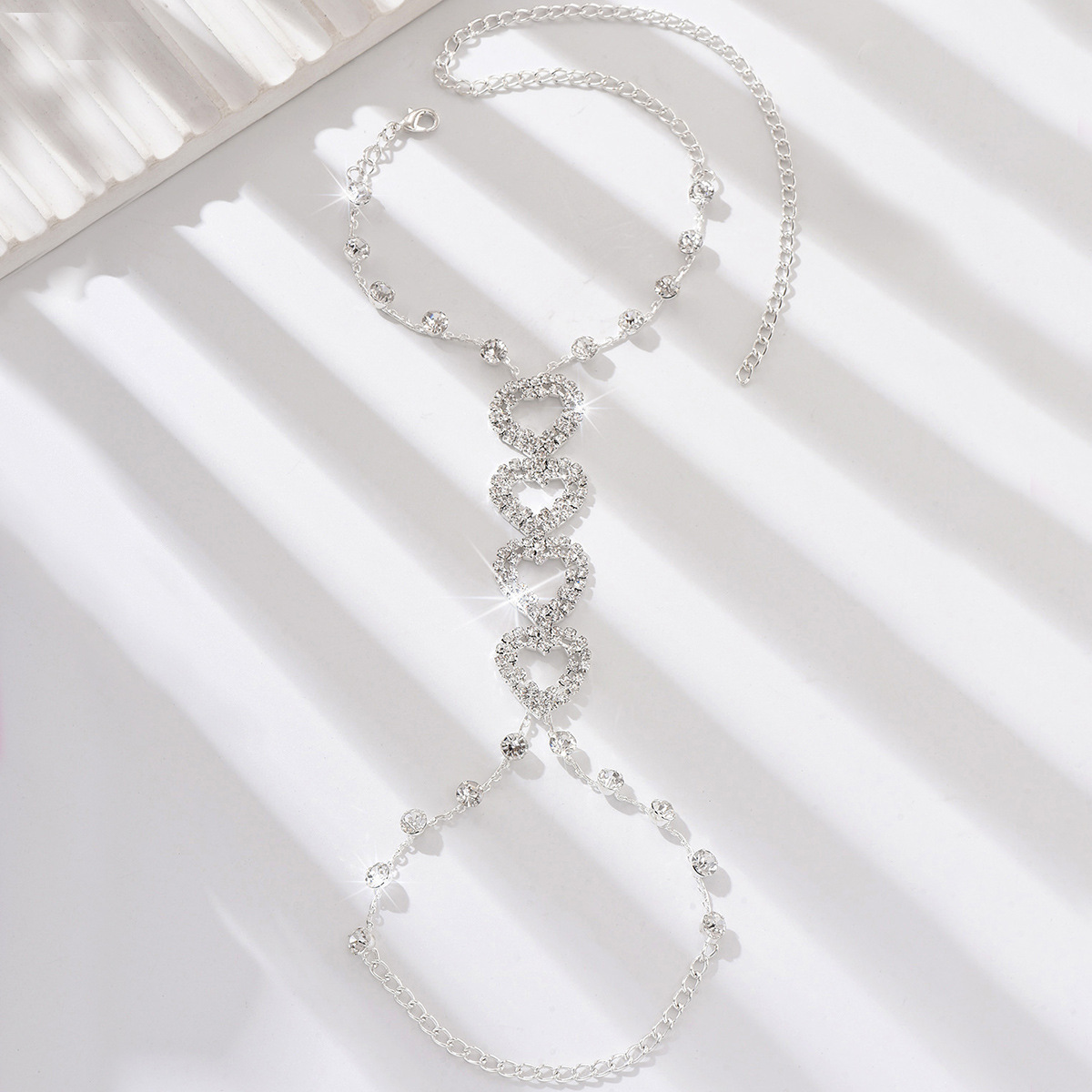 Fábrica directa Aliexpress venta caliente nueva tobilla de diamante perla de tobilla de dedo temperamento de verano pie de playa adornamiento mujer