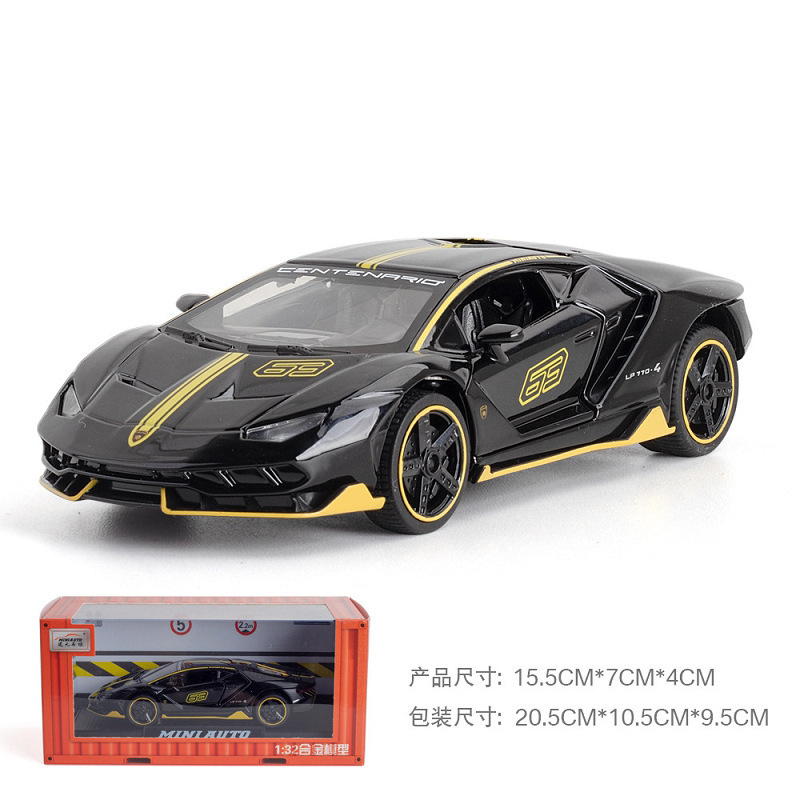 Jianyuan modelo de coche de aleación 1:32 LANBO PL780 coche deportivo versión pull back sonido y luz modelo de coche de juguete adornos