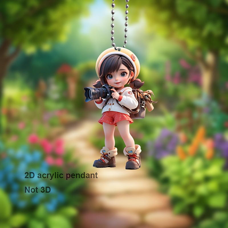 2D plano transfronterizo explosión acrílico cámara chica llavero pequeño colgante joyas adornos adornos lindos image 4