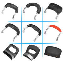 UG73通用鍋把手 防燙雙耳單孔雙孔配件 膠木側耳副耳手柄電磁爐鍋