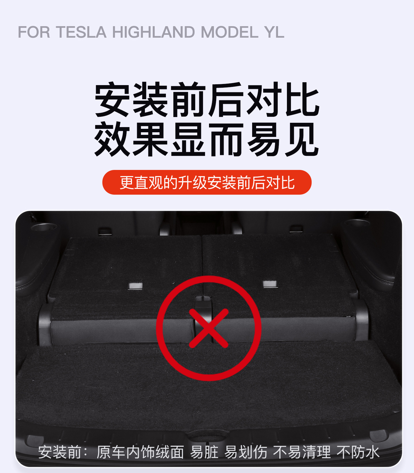 Suitable for Tesla Six-Seater Model Yl, Tpe Trunk Mats for Front and Rear Do Not Affect the Original Car's Functionality