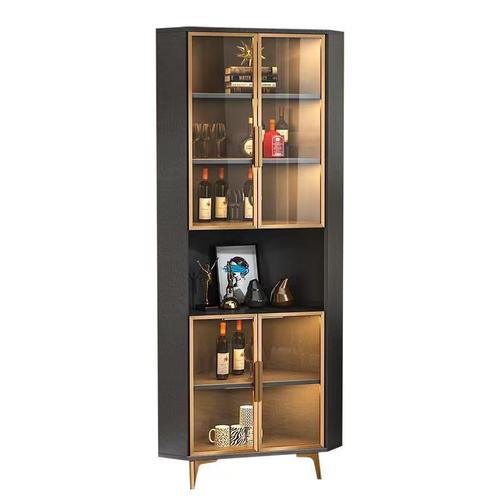 3x Light luxury corner cabinet, corner cabinet, triangular storage rack, living room sofa, corner cabinet, wine cabinet, glass storage