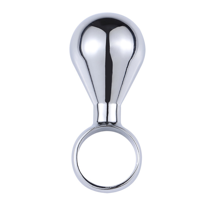 Metal Hand-Pulled Anal Plug, Silver Steel Beads, 6 cm Regular Size — detail image 20