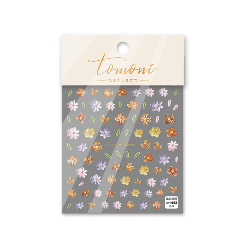 Pegatinas de uñas de estilo japonés en relieve Daisy dibujos animados tridimensional Pooh oso graffiti chica dinosaurio fresco uñas pegatinas