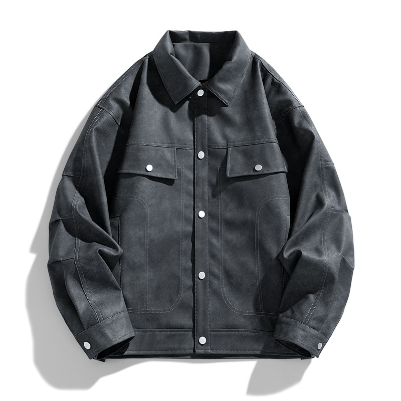 Europa y América pu chaqueta de cuero chaqueta de moda de primavera hombre pareja chaqueta de estilo americano chaqueta de hombre chaqueta suelta hombre