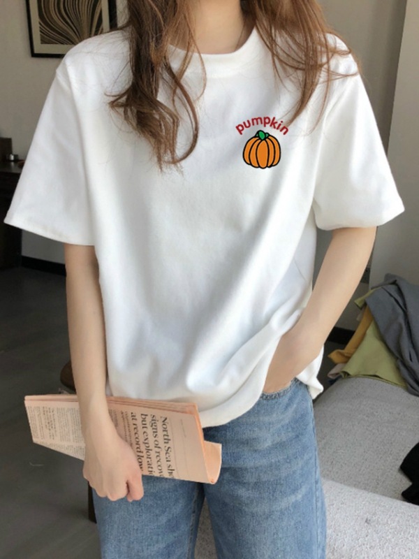 ホワイト Tシャツ レディース 半袖 2025 夏 フロントショルダー 純綿 ルーズボトムシャツ 着痩せ シンプル トップス|undefined
