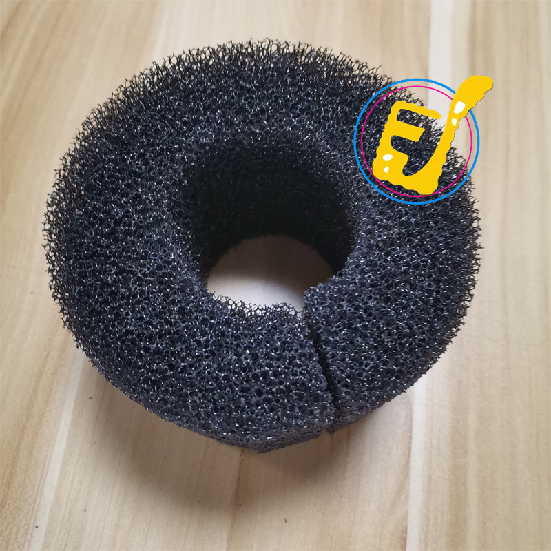 游泳池过滤海绵管 净化器圆柱蓝色海绵圆柱 同心圆开口黑色海绵柱