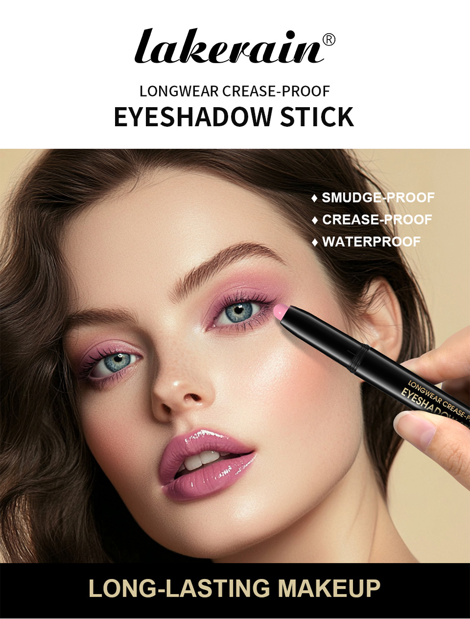 lakerain Cream Eyeshadow stick, matte pearlescent gradient Eyeshadow, Lazy Eyeshadow pen details Picture