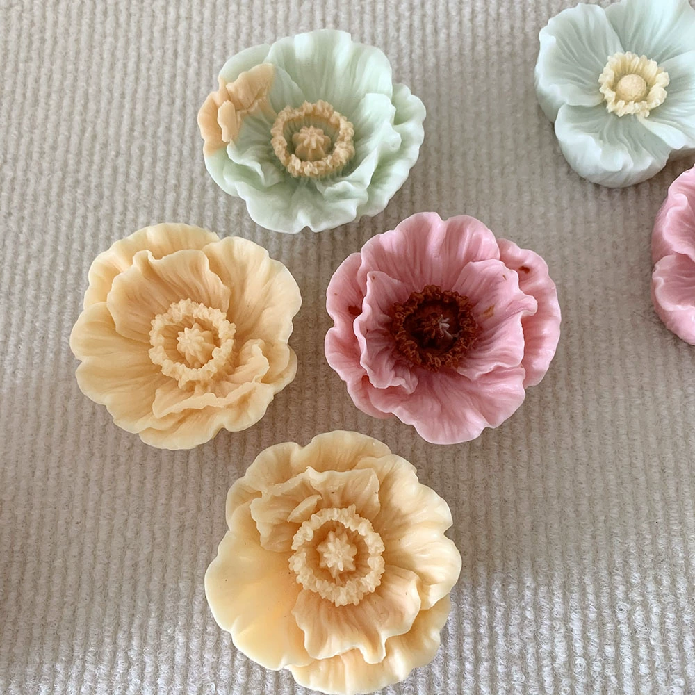 Формочка из силикона с цветочным рисунком, ароматерапия, свеча
