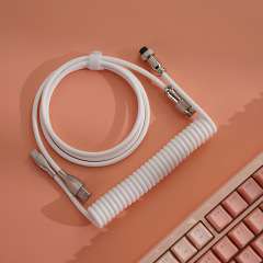 カスタマイズされた機械キーボード磁気軸航線type-c編組8kデータ線カウンターウェイトロッドスプリング線は伸縮できる