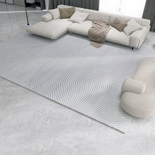 意式极简地毯素色奶油风客厅茶几毯侘寂风现代简约卧室满铺条纹