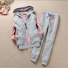 加绒加绒卫衣三件套女士2025年新款秋冬装初中生女装学生运动套装