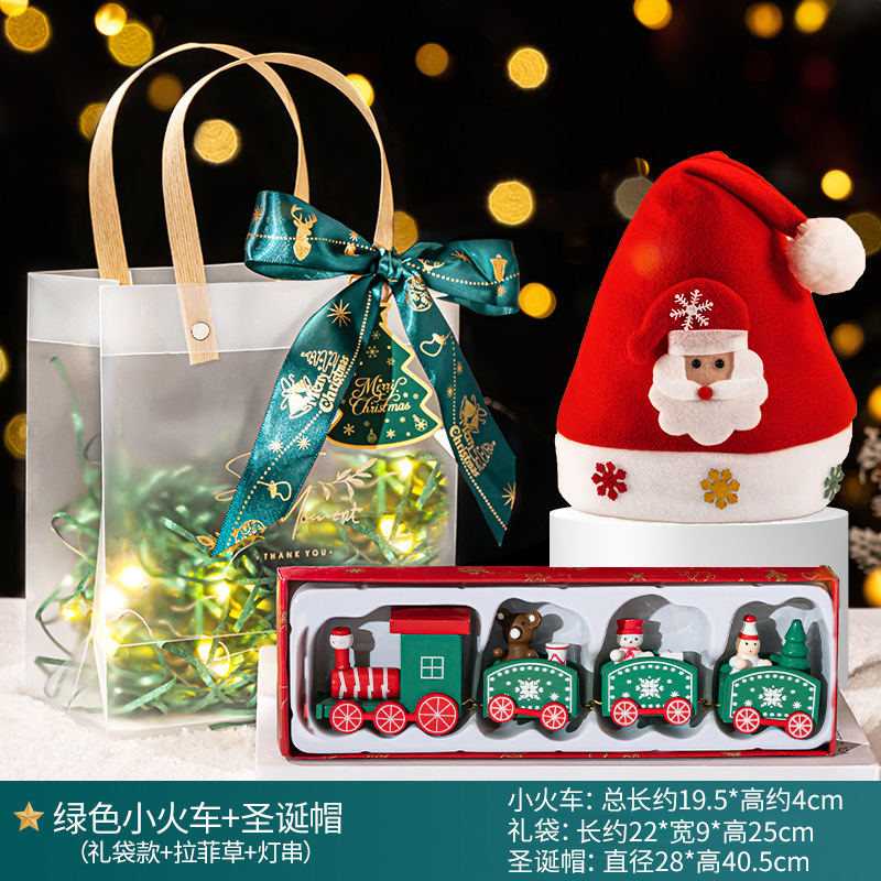★圣诞搭配★绿色小火车+圣诞帽（精美礼袋+搭配灯串）