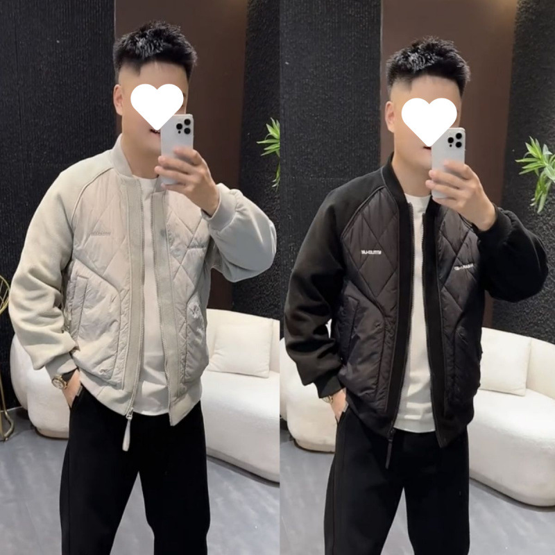 가을과 겨울 남자 누빔안감 바느질 자수 야구 칼라면 패딩 재킷 유행 올 매치 콜드 방지 따뜻한 재킷