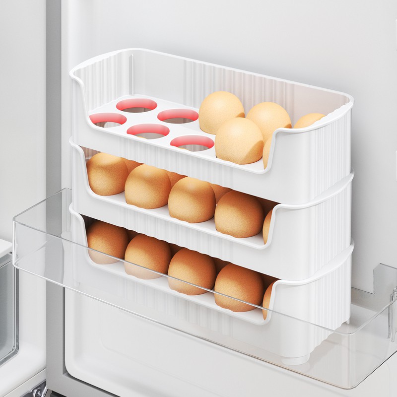 Organizador de Huevos para Refrigerador, Específico para Puerta Lateral, Multi-Nivel, para Cocina, Conservación de Huevos