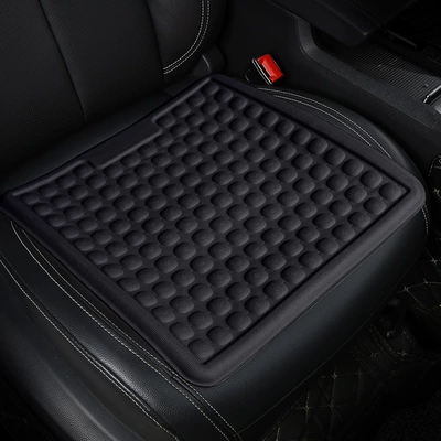 Summer Gel Car Seat Cushion Cooling Pad Single Piece Four-Season Universal Ventilated Butt Pad Ice Silk Seat Cushion Cool Seat Cushion Cover (Seat cushion, seat cover) - square-gel-mite-removal-fabric-black-one-piece