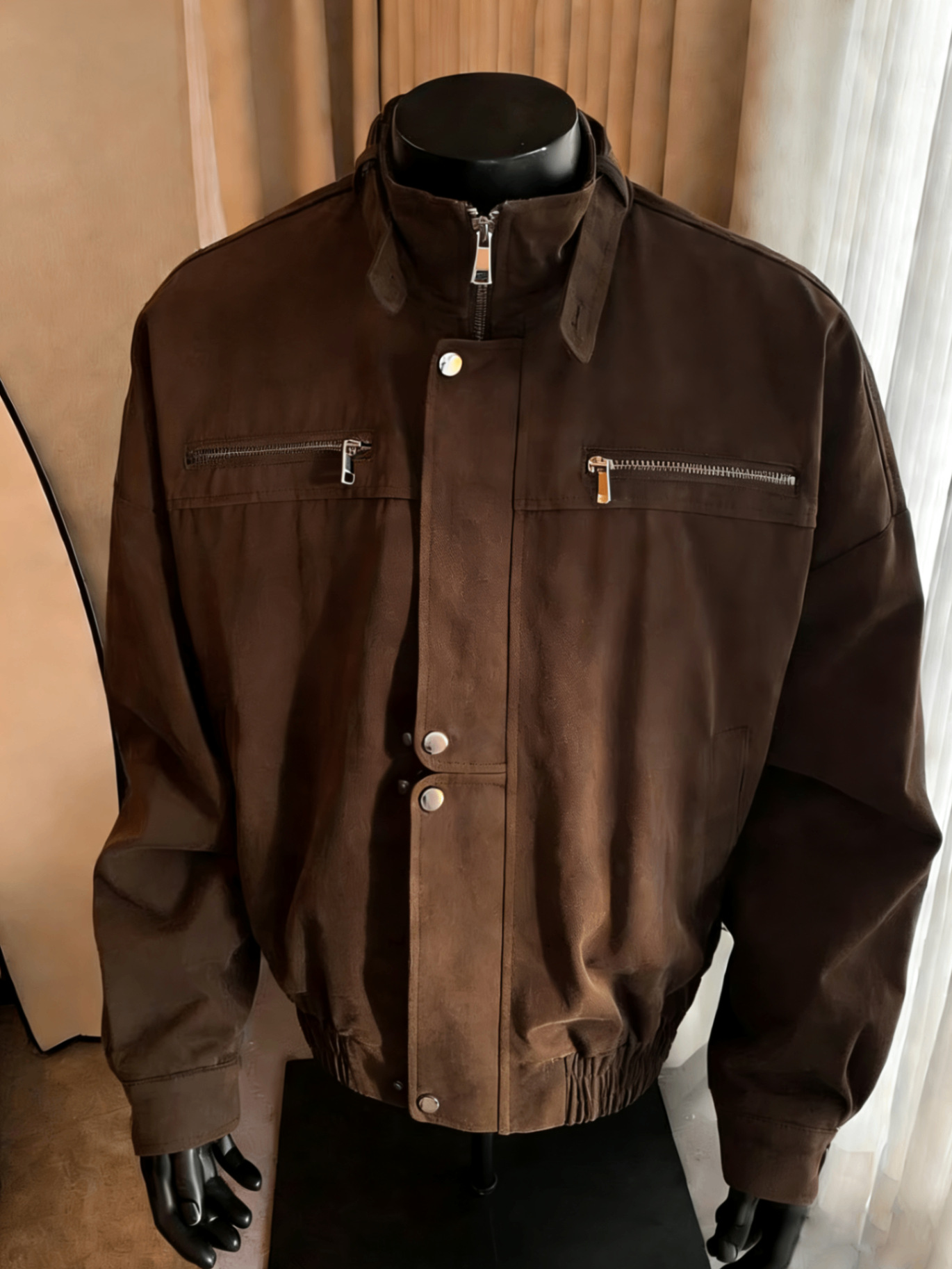 Stand Collar Workwear Jacket Men's Washed Loose Detroit Casual Jacket_viptrois.com