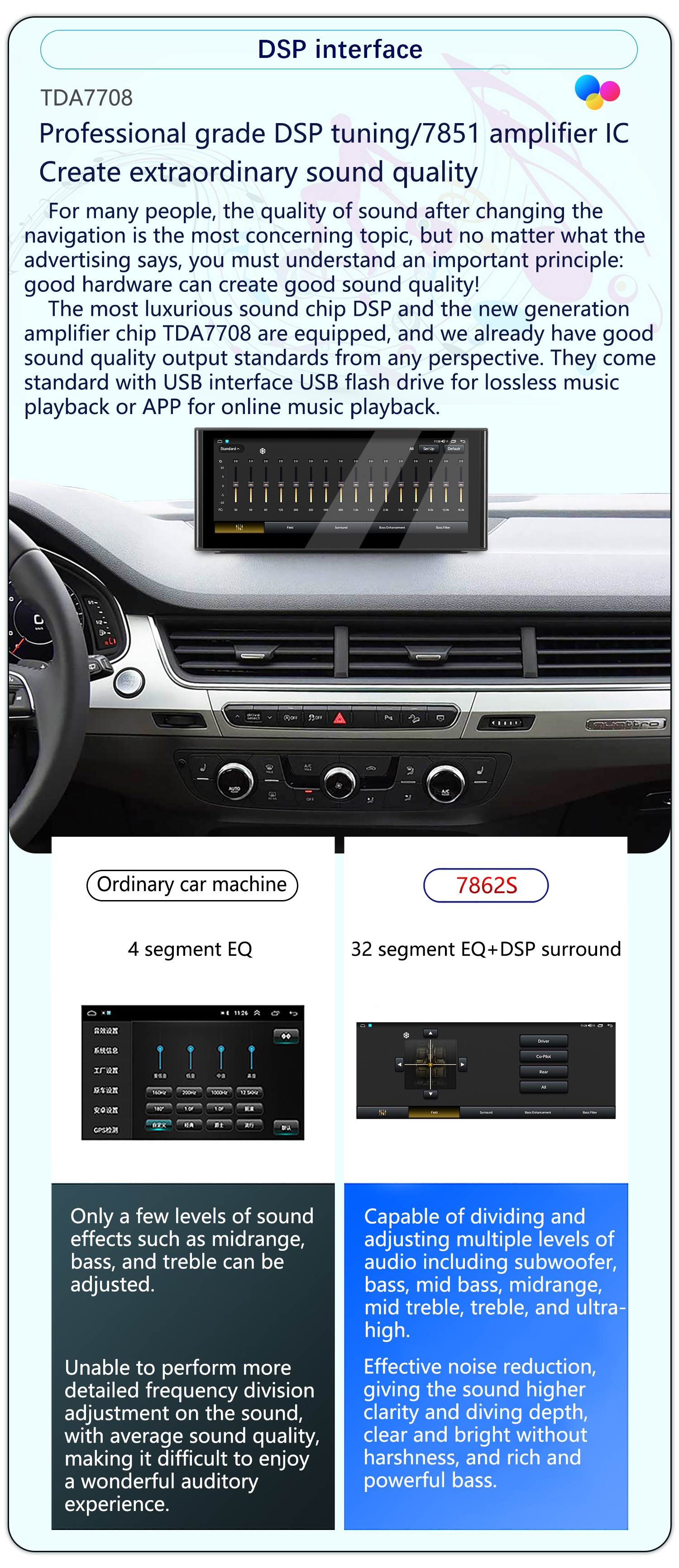 Suitable for 10.25-Inch 16-19 Audi Q7 Special Android Large-Screen Carplay Navigation 360 Panoramic All-In-One Machine