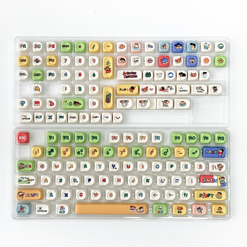 クレヨンしんちゃんをテーマにしたキーキャップ、5面昇華型PBTMOA、機械式キーボードに適した非常にかわいい丸いキーキャップ|undefined