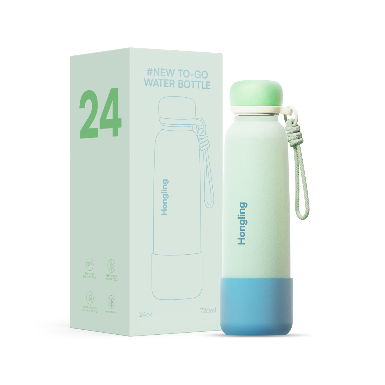 东南亚风随行小口保温杯水杯定制 304不锈钢便携户外吸管运动水壶