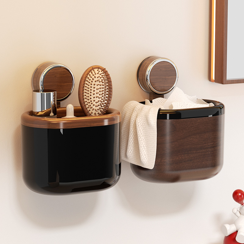 Ventosa de alto valor, bote de basura, escritorio, pared, baño de doble uso, toalla de lavado facial, cubo de almacenamiento, mini canasta de papel para dormitorio