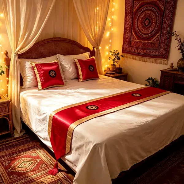Chinese-style sunflower embroidered red wedding hotel bed runner, bedspread, bed cover, thin bedding