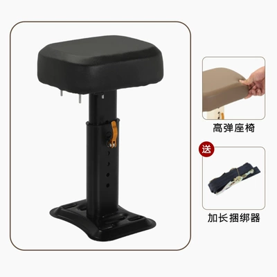 Suitable for Electric Vehicle: Motorcycle child seat - high-end-thickened-and-widened-seat-that-can-be-raised-and-lowered-black-single-seat-model