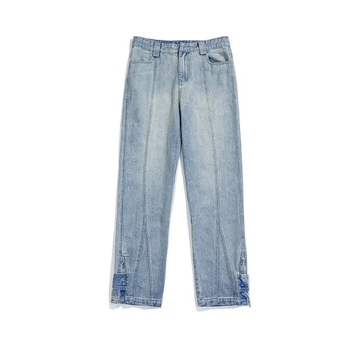 Split American high street jeans men's spring and autumn style ins fashion brand wide-leg pants oversize loose autumn pants