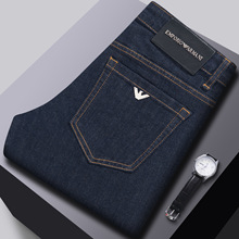 新塘批发牛仔裤男韩版修身小脚跨境外贸高品欧货弹力水洗原色裤子