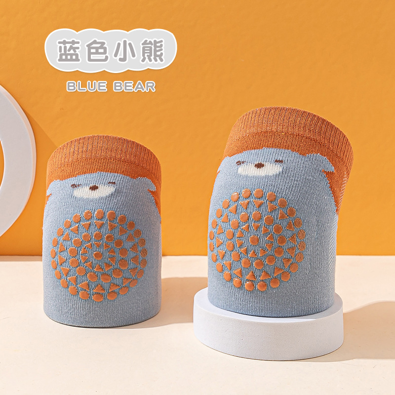 Medias de punto de malla de algodón fino, calcetines de punto de rastreo huecos, niños y niñas para bebés, calcetines de bebé, rodilleras de dibujos animados antideslizantes