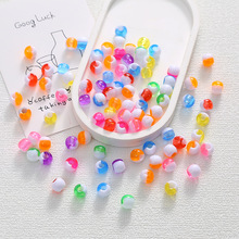跨境亚克力混双色大孔桶珠DIY手工串珠散珠手链脏辫饰品配件批发