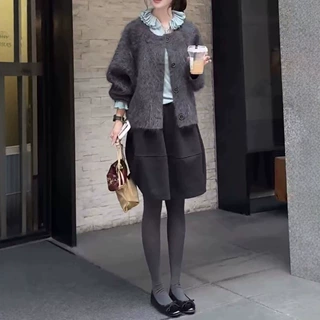 26709大爱美依缘2026秋冬新款洋气松弛宽松减龄外套百搭半身裙女