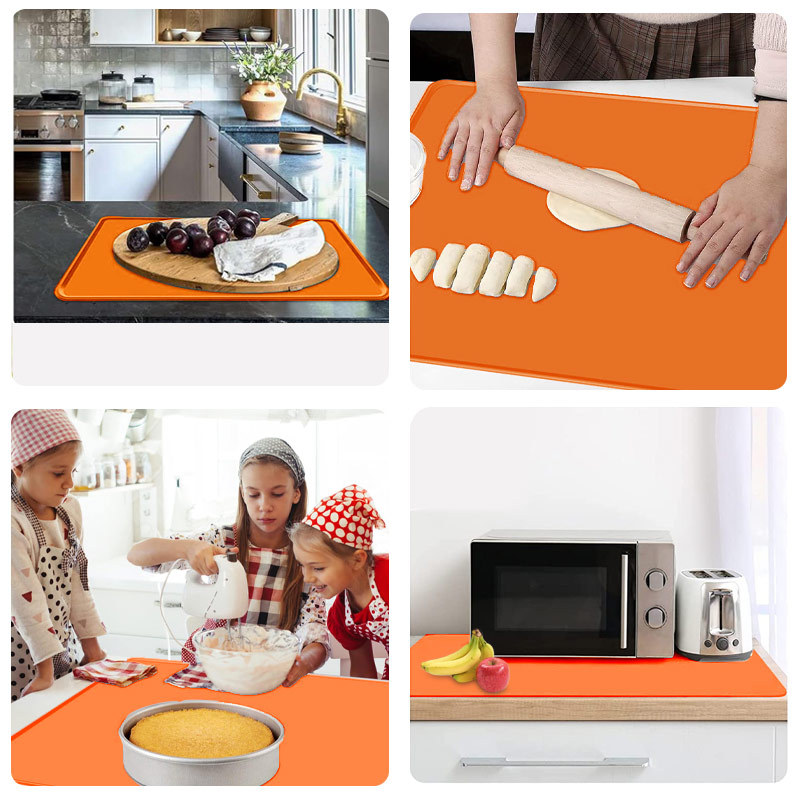 Fábrica engrosada de gran tamaño mantel amasador de polvo de laminación almohadilla de silicona antideslizante almohadilla para hornear horno resistente a altas temperaturas mantel de silicona
