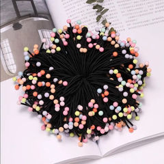 Three-line small red bead hair tie elastic hair accessory, bohemian hair tie, minimalist cute hair tie with elastic hair band