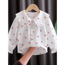 M 14188 Lace lapel girls long sleeve shirt ���߷���Ůͯ����