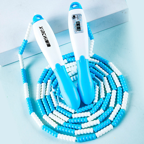 BT8502 counting bamboo section skipping rope, children's sports training skipping rope, examination physical test rope, soft bead section skipping rope, adjustable