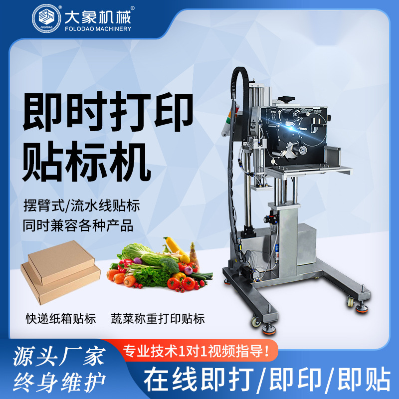 Fully automatic real-time label printing machine for cardboard boxes, used for food, pharmaceuticals, phone cases, and chargers, enabling instant label printing and application Fully automatic real-time label printing machine for cardboard boxes, used for food, pharmaceuticals, phone cases, and chargers, enabling instant label printing and application