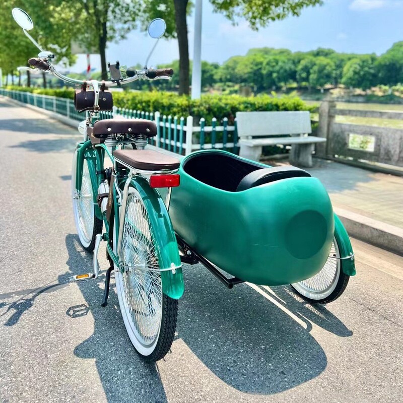 Comfortable Three-Wheeled Bicycle, Classy Park Display Side Bucket, Drag Bucket Bicycle, Secret Spoke, Classy Side Three-Wheeled