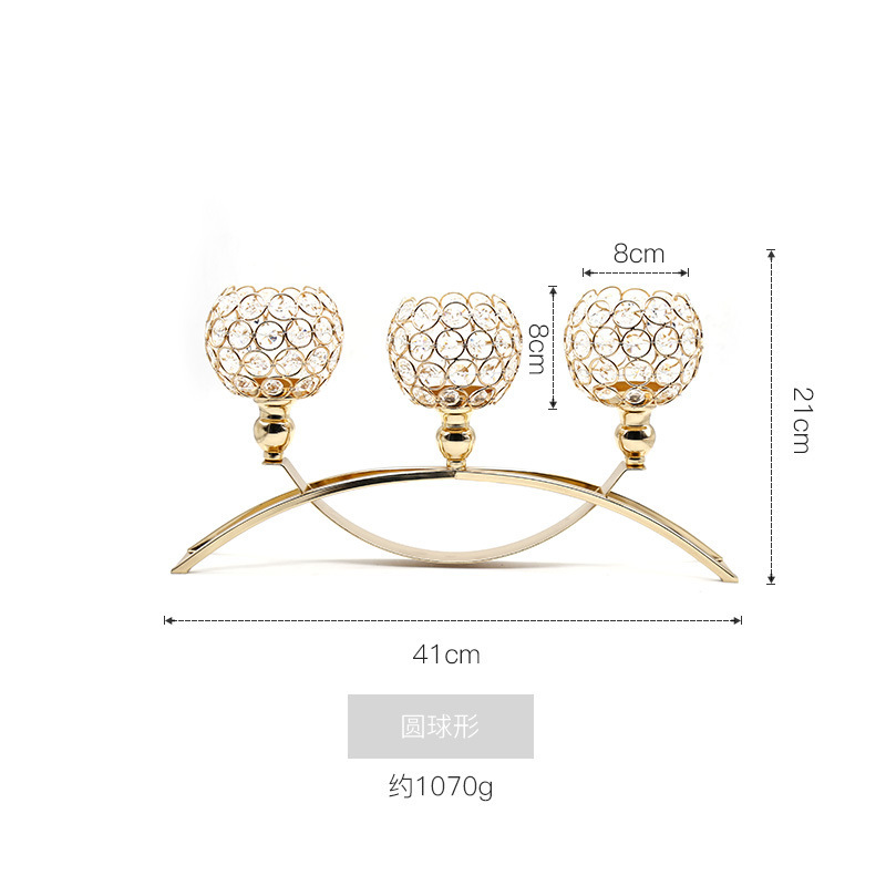 Transfronterizos nordicos candelabro oro lujoso cristal hogar sala de estar comedor decoración de mesa de comedor candelabro romántico nuevo producto