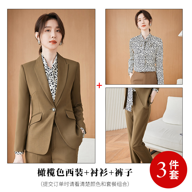 6261 olive suit +1281 pants+8281 wave dot shirt
