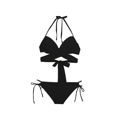 Swimsuit swimwear white sexy triangle underwire hard cup bikini small breast push up hot spring vacation cross-border swimsuit