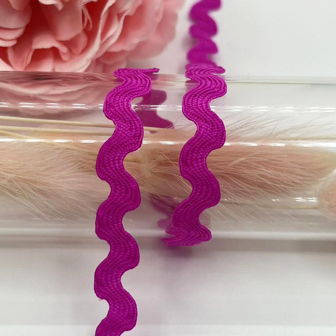 5mm onda de color sólido en forma de S borde curvo de encaje cortina de cinta sombrero ropa para niños accesorios de boda accesorios de ropa en stock