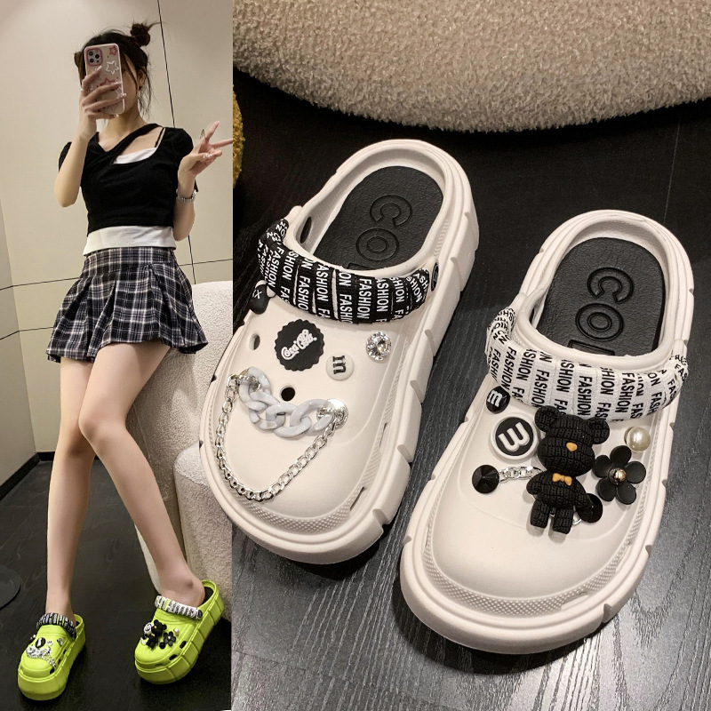 7CM Thick-soled Cave Shoes Women's Summer New Style Top-wearing Beach High-end Platform Shoes DAY Paris Sandals Women