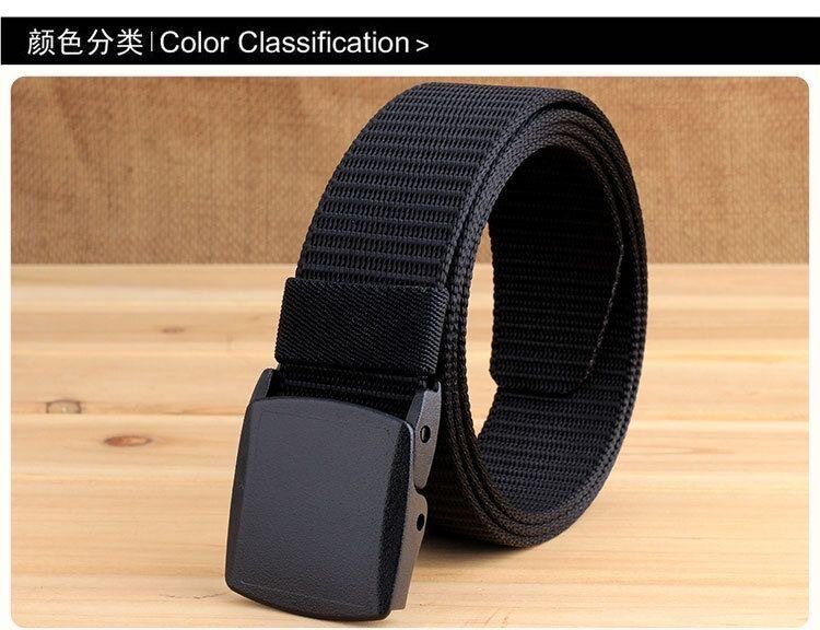 Men's Canvas Belt Student Military Training Sports Tactical Belt Outdoor Work Pants Versatile Thick Fabric Belt Cross-border Wholesale