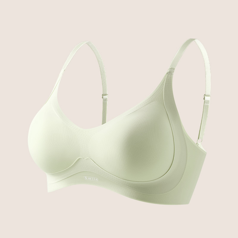 Taza fija integrada con piel de leche sin marcas ropa interior pequeña pecho julong sin anillo de acero gelatina desnuda y transpirable sujetador femenino