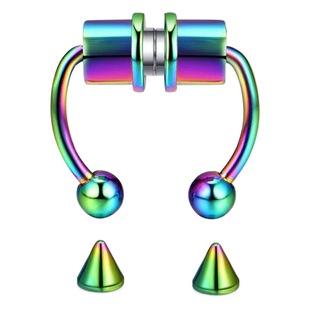Amazon's New Stainless Steel Magnetic Fake Nose Ring Horseshoe Ring Artificial Nose Ring Non-pierced Nose Hoop Ring Factory Direct Sale