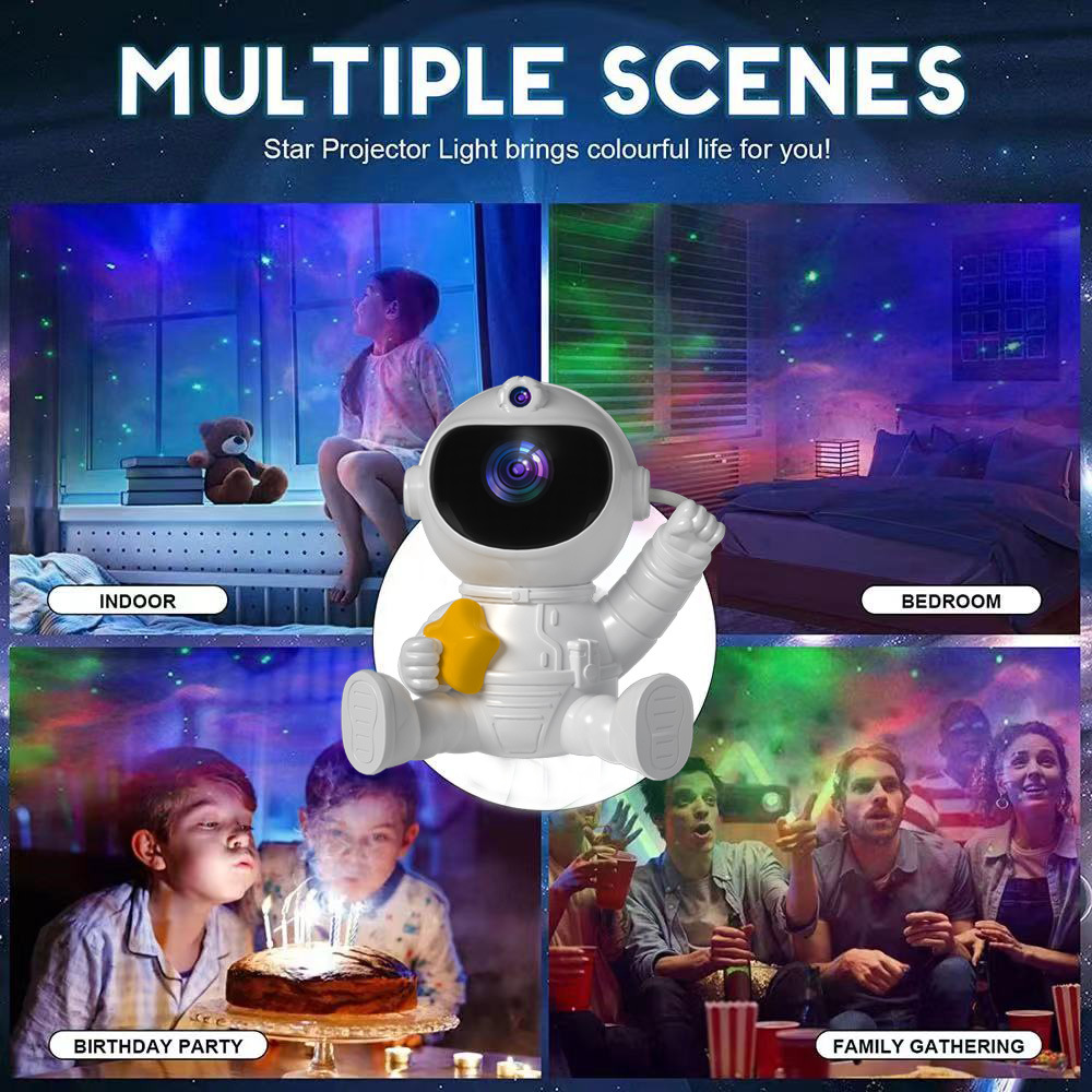 Nueva lámpara de proyección modelo privado astronauta luz estrellado regalo romántico atmósfera astronauta dormitorio Decoración Luz de noche